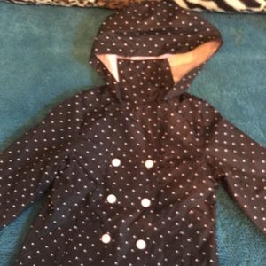 London Fog Black & Light Pink Rain Jacket